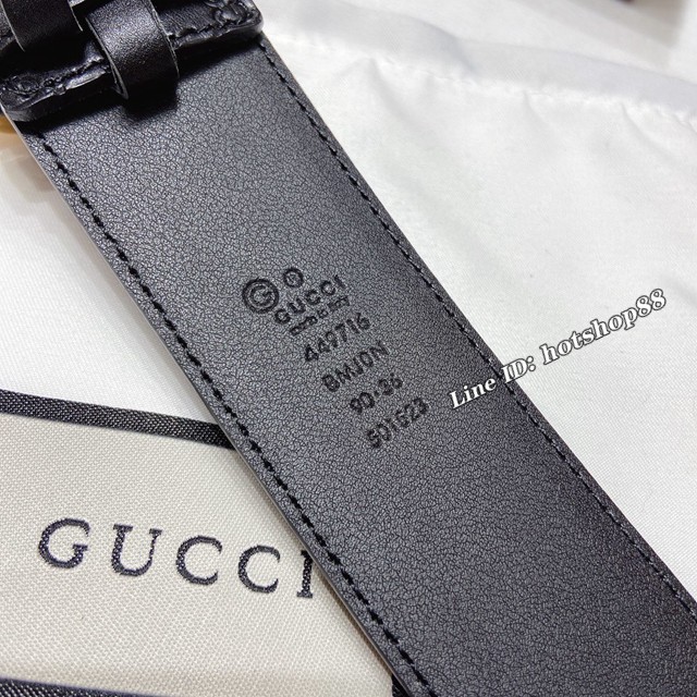 Gucci經典皮帶 古奇板紋內襯牛皮腰帶  jjp1591